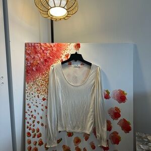 Stradivarius Cream Long Sleeve Top